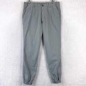 Bear Bottom Pants Mens L Gray Pull On Elastic Waist Chino Stretch Preppy Classic